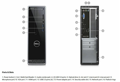 Dell Inspiron 3252 Desktop Computer 4GB 500GB DVDRW WiFi BT